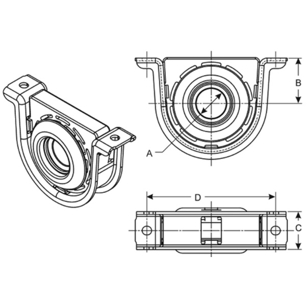 Spicer 211625-1X Drive Shaft Center Support Bearing 4 active modal image