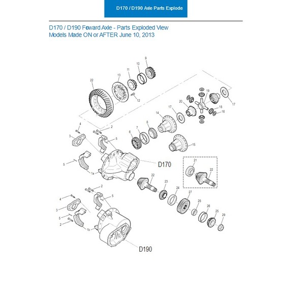 Spicer D46170P Differential Carrier Single Reduction Models